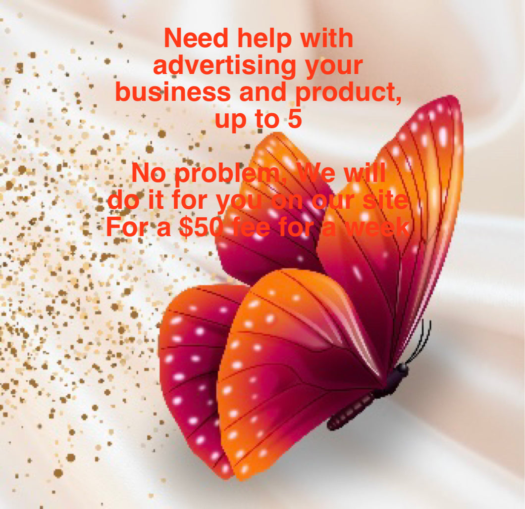 Advertise Name or Up To 5 Items